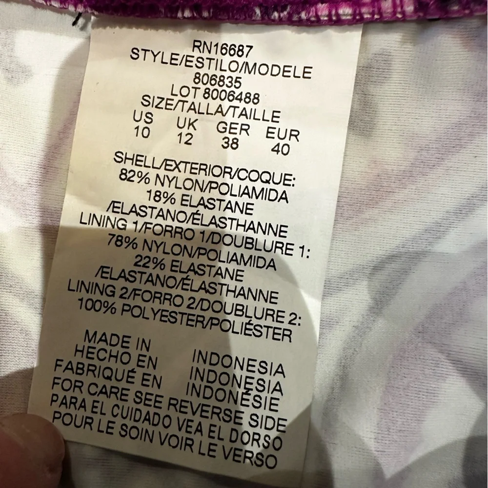 Swim Solutions‎ Magenta Triple Tier Fauxkini Swimsuit Size 10 Beach Swimming - Picture 4 of 5